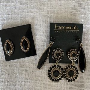Set of black and gold Francesca’s Earrings